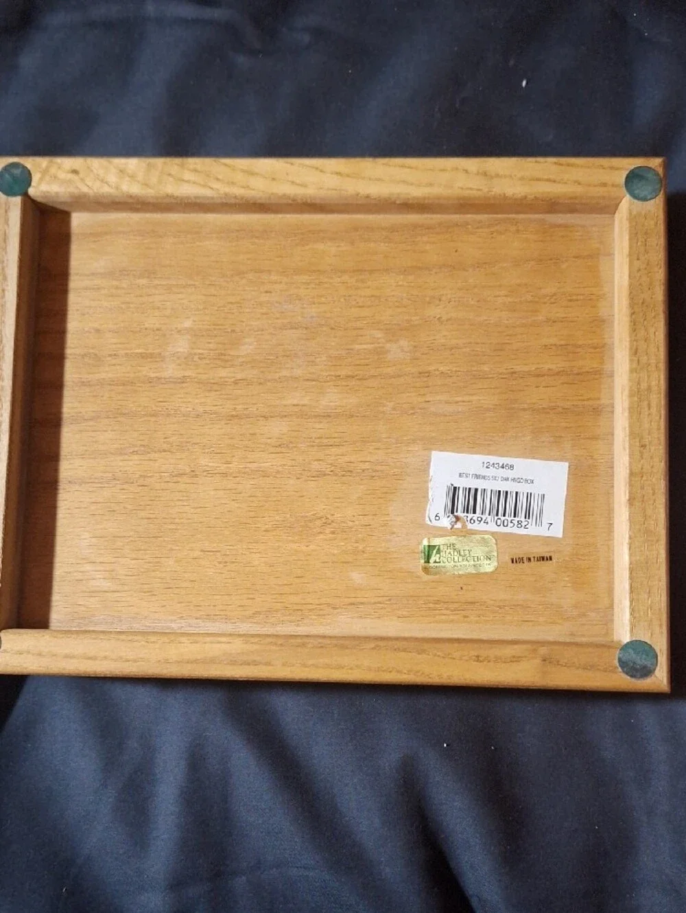 Vintage Sunset Coastal Landscape Wood Box with Red Velvet Lined